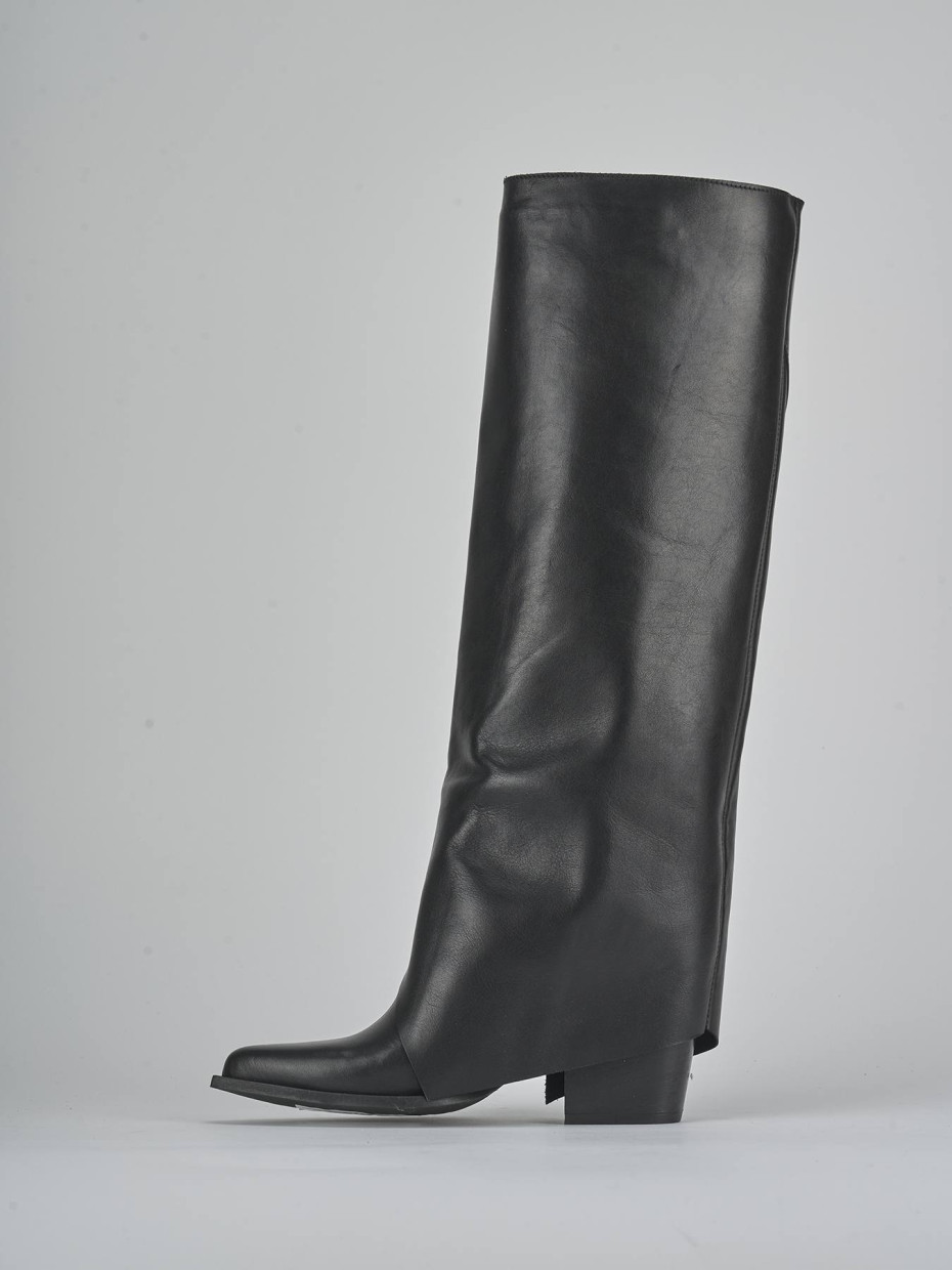 Stivali tacco 8cm pelle nero