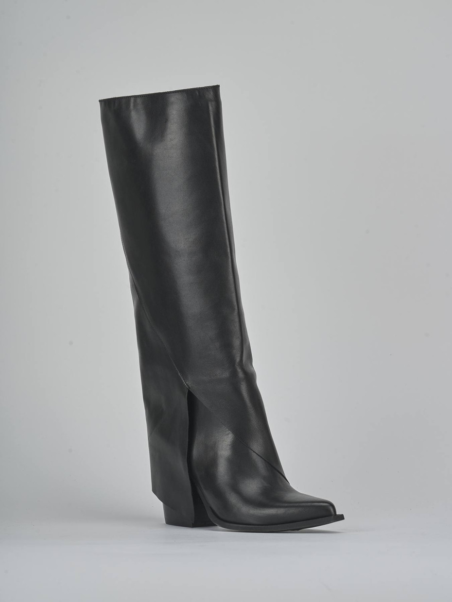 Stivali tacco 8cm pelle nero