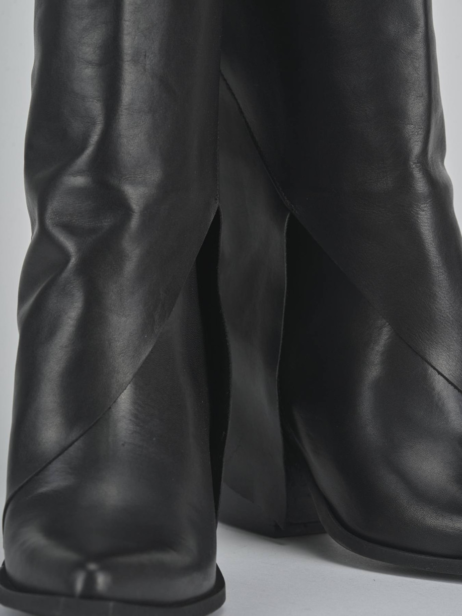 Stivali tacco 8cm pelle nero