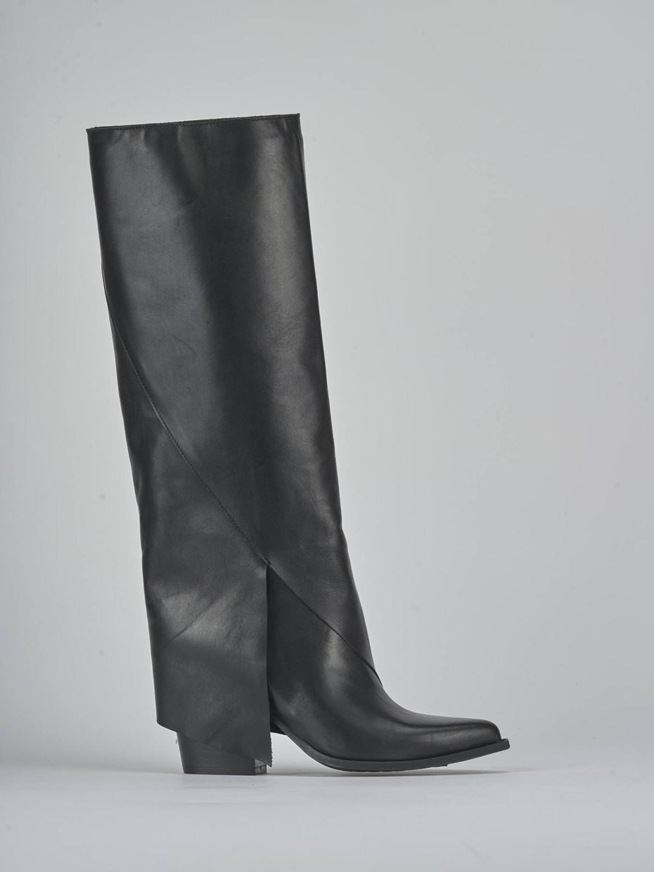 Stivali tacco 8cm pelle nero