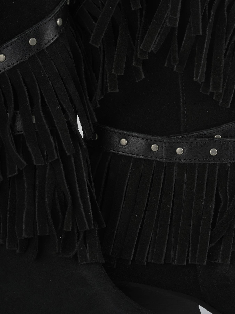 Stivali tacco 9cm camoscio nero