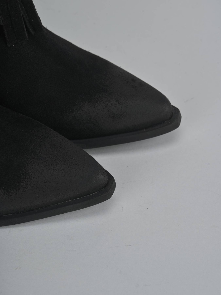 Stivali tacco 9cm camoscio nero
