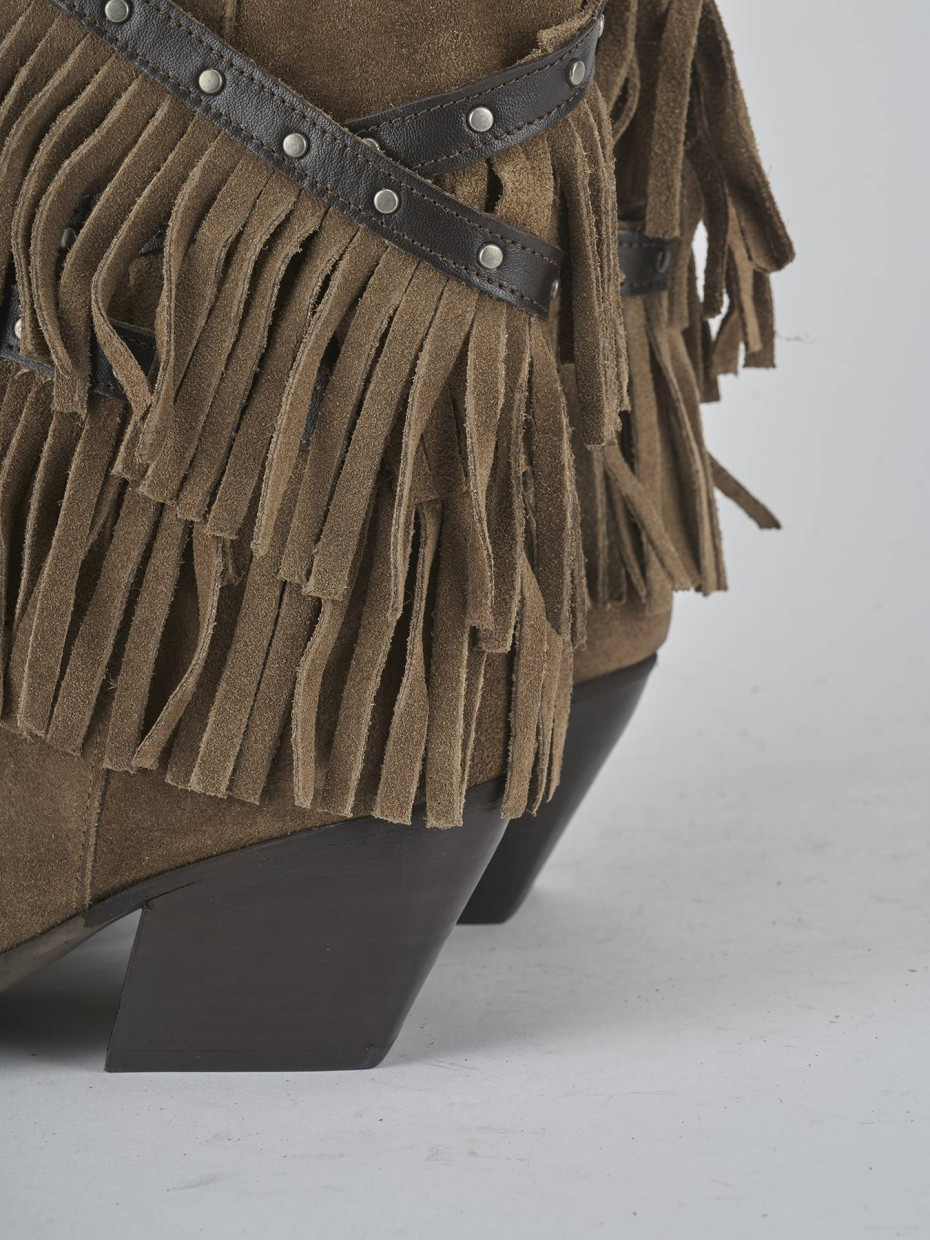 Stivali tacco 9cm camoscio beige