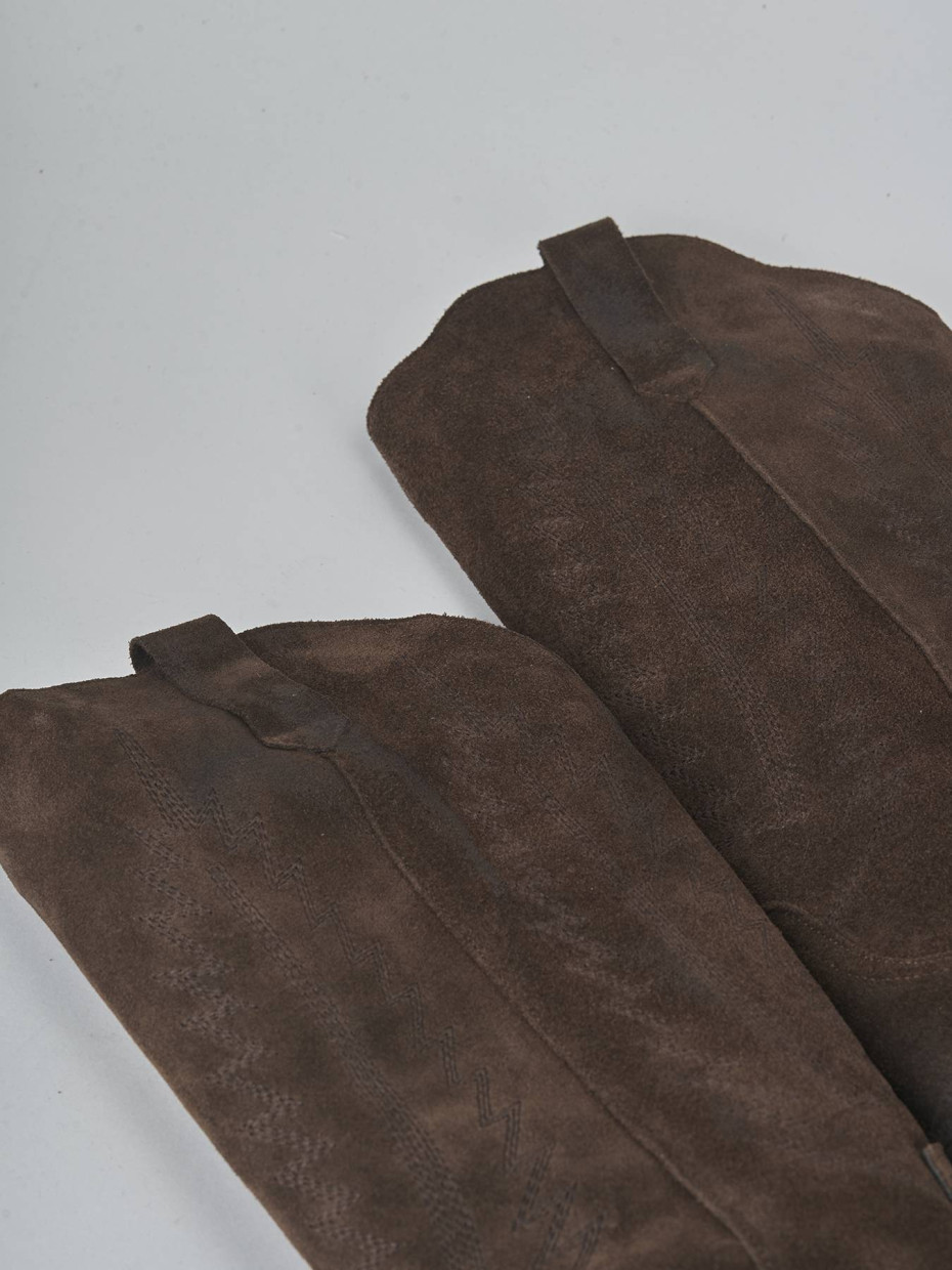 Stivali tacco 6cm camoscio testa