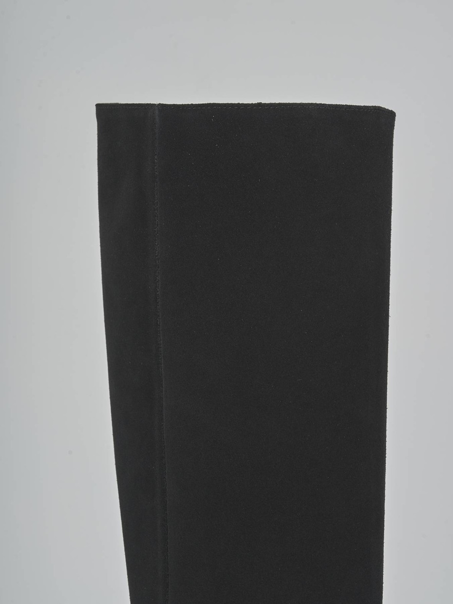Botas de tacón alto tacón 5 cm negro ante