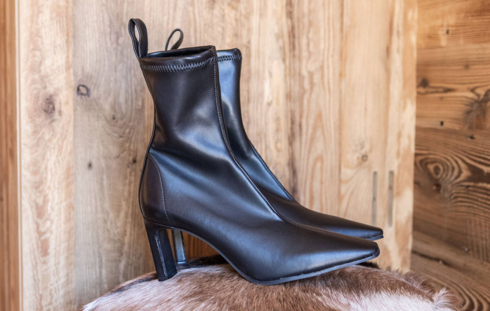 Stivaletti tacco 8cm pelle nero