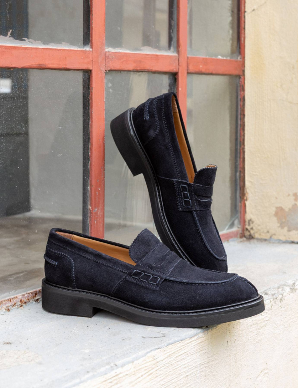 Mocasines azul ante