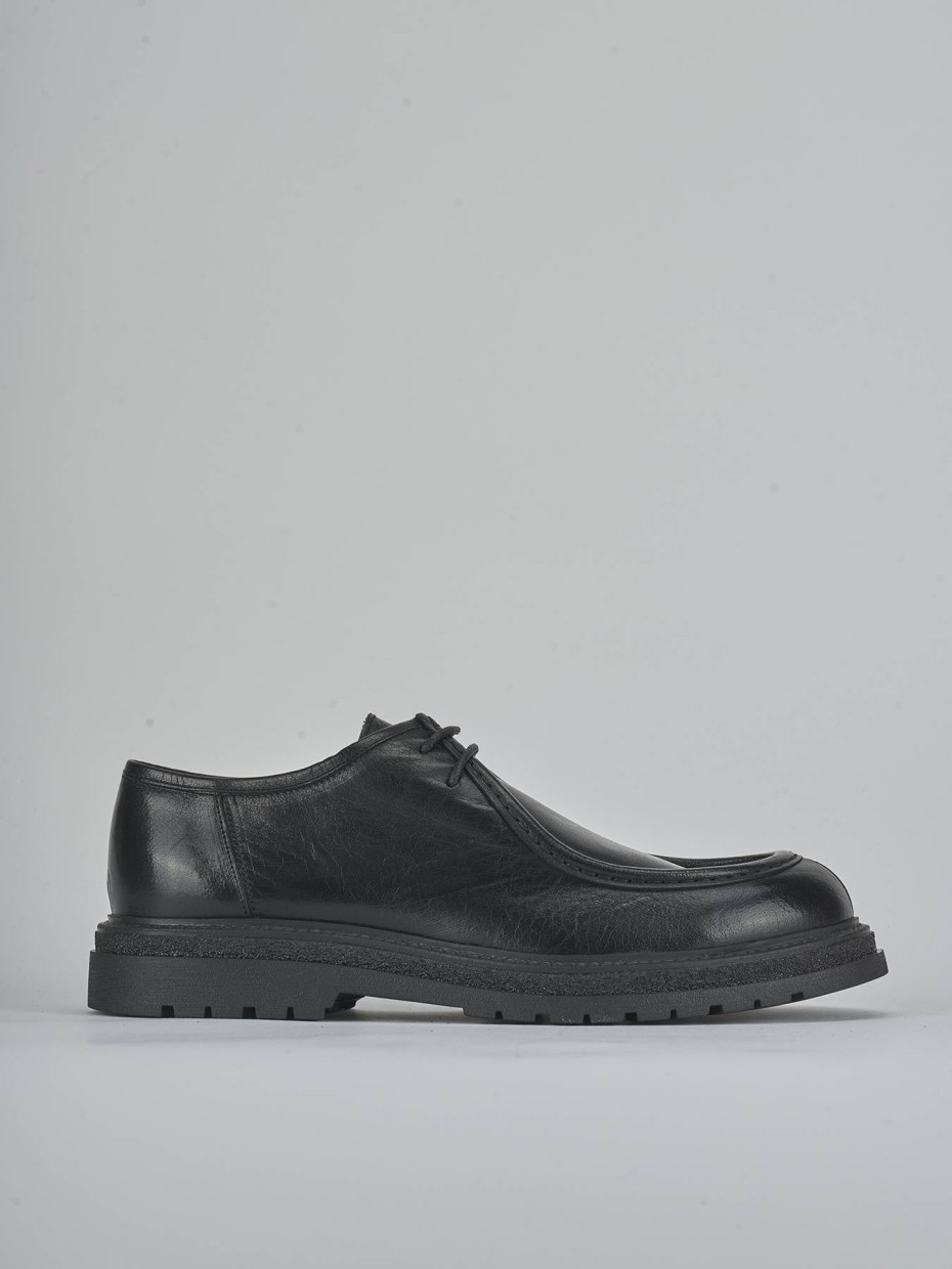 Zapatos de cordones negro cuero