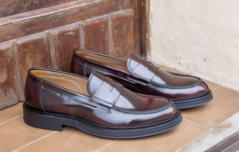 Mocasines burdeos cuero