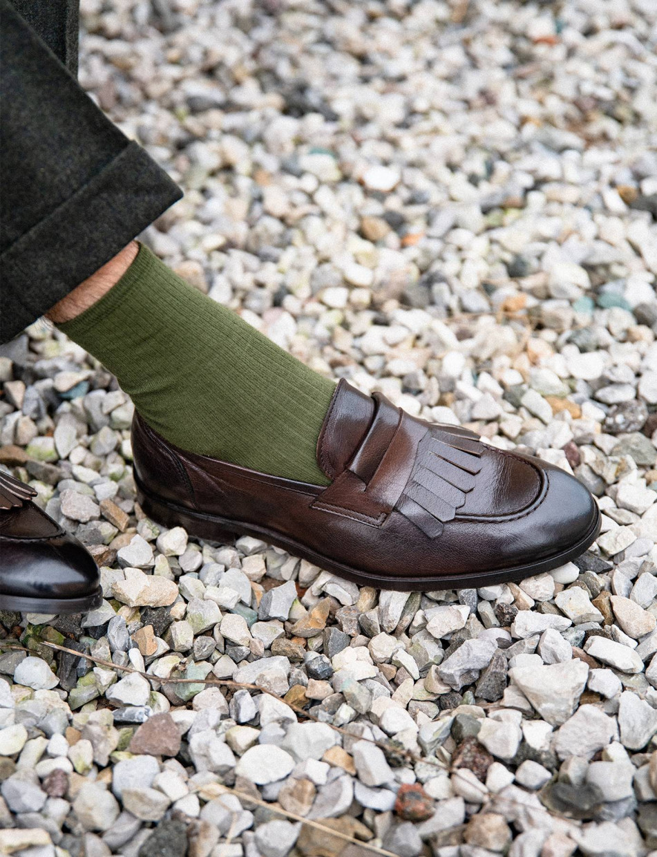 Mocasines marrón oscuro cuero