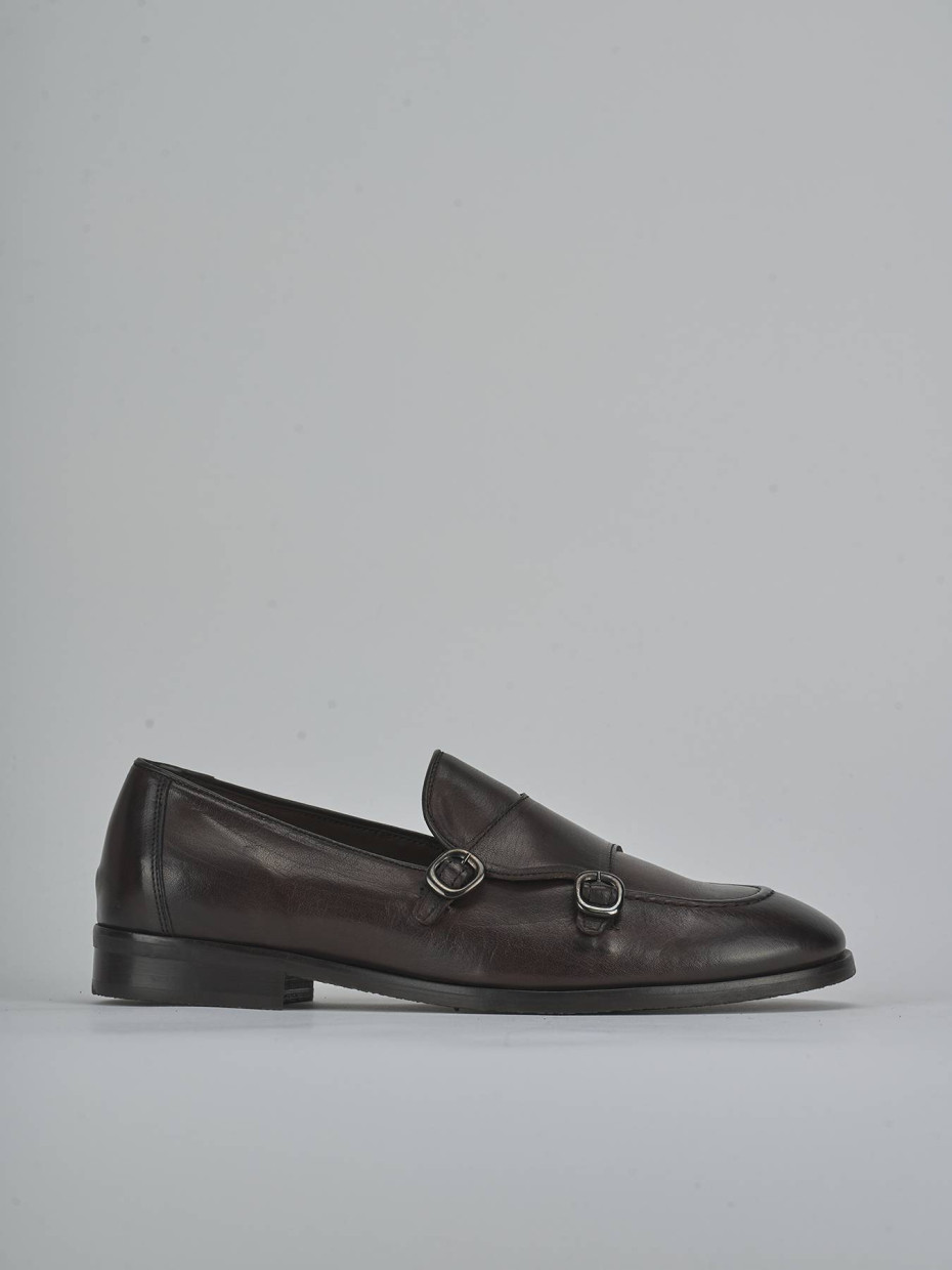 Zapatos de cordones marrón oscuro cuero
