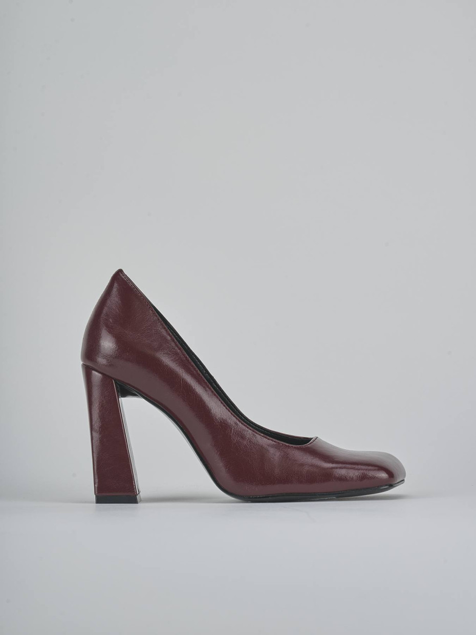 Zapatos de salón tacón 9 cm burdeos pelle sostenibile