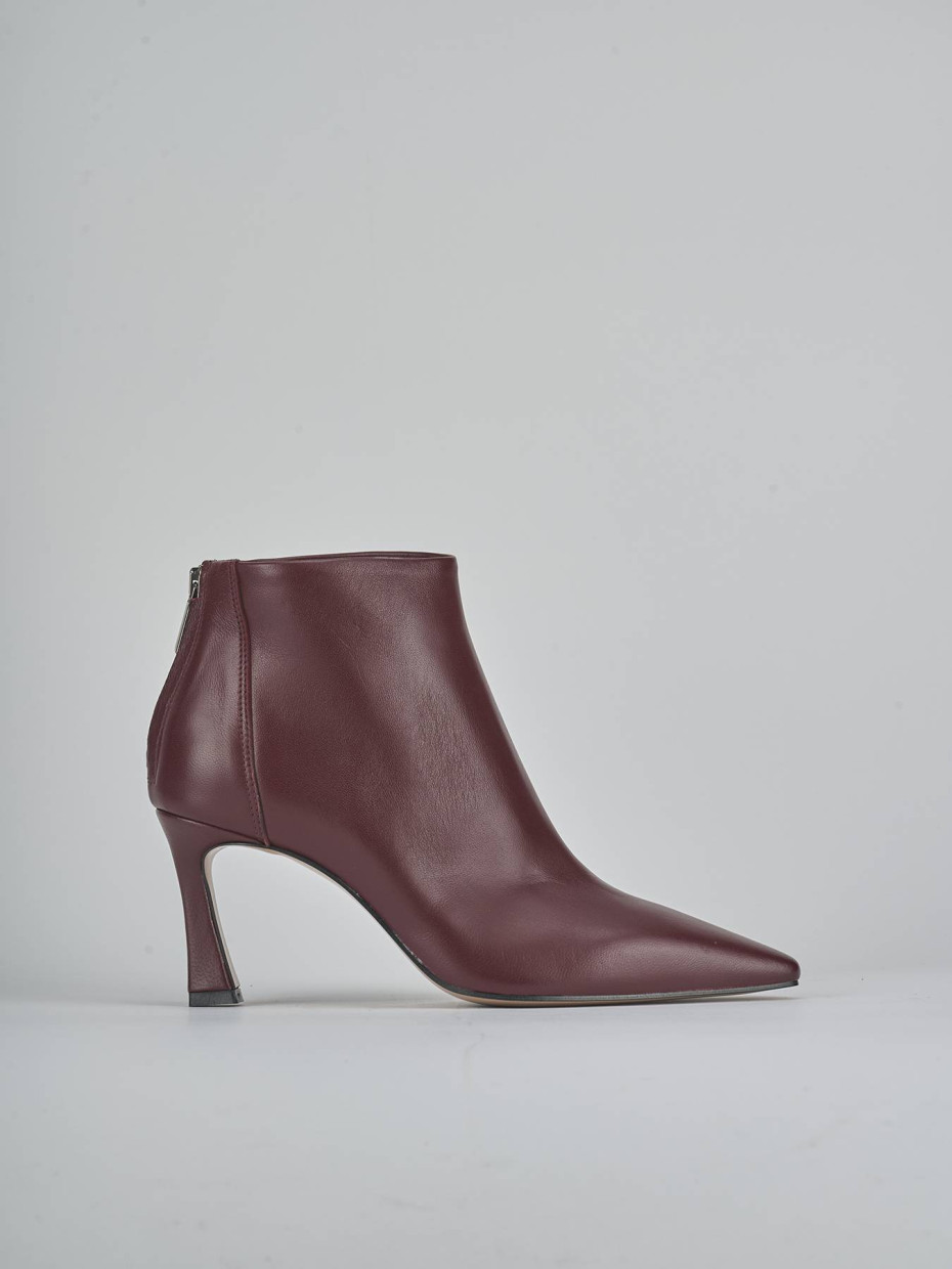 High heel ankle boots heel 8 cm bordeaux leather