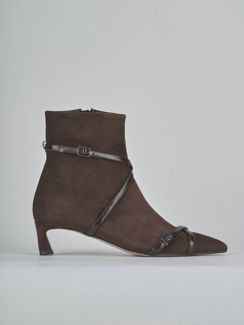Stivaletti tacco 5cm camoscio testa