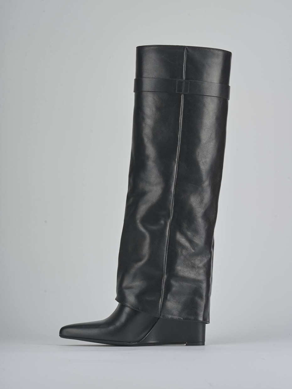 Stivali tacco 9cm pelle nero