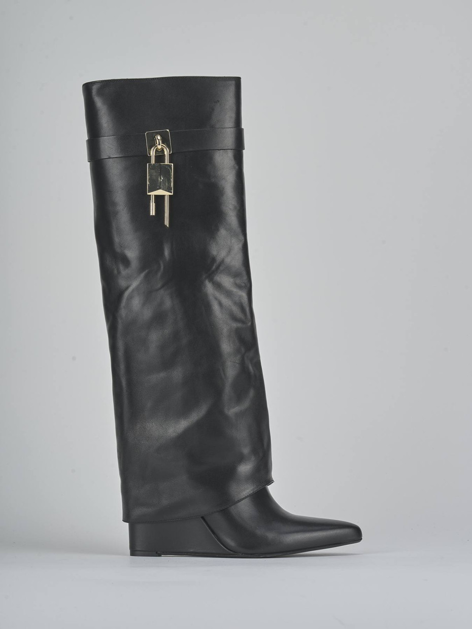 Stivali tacco 9cm pelle nero