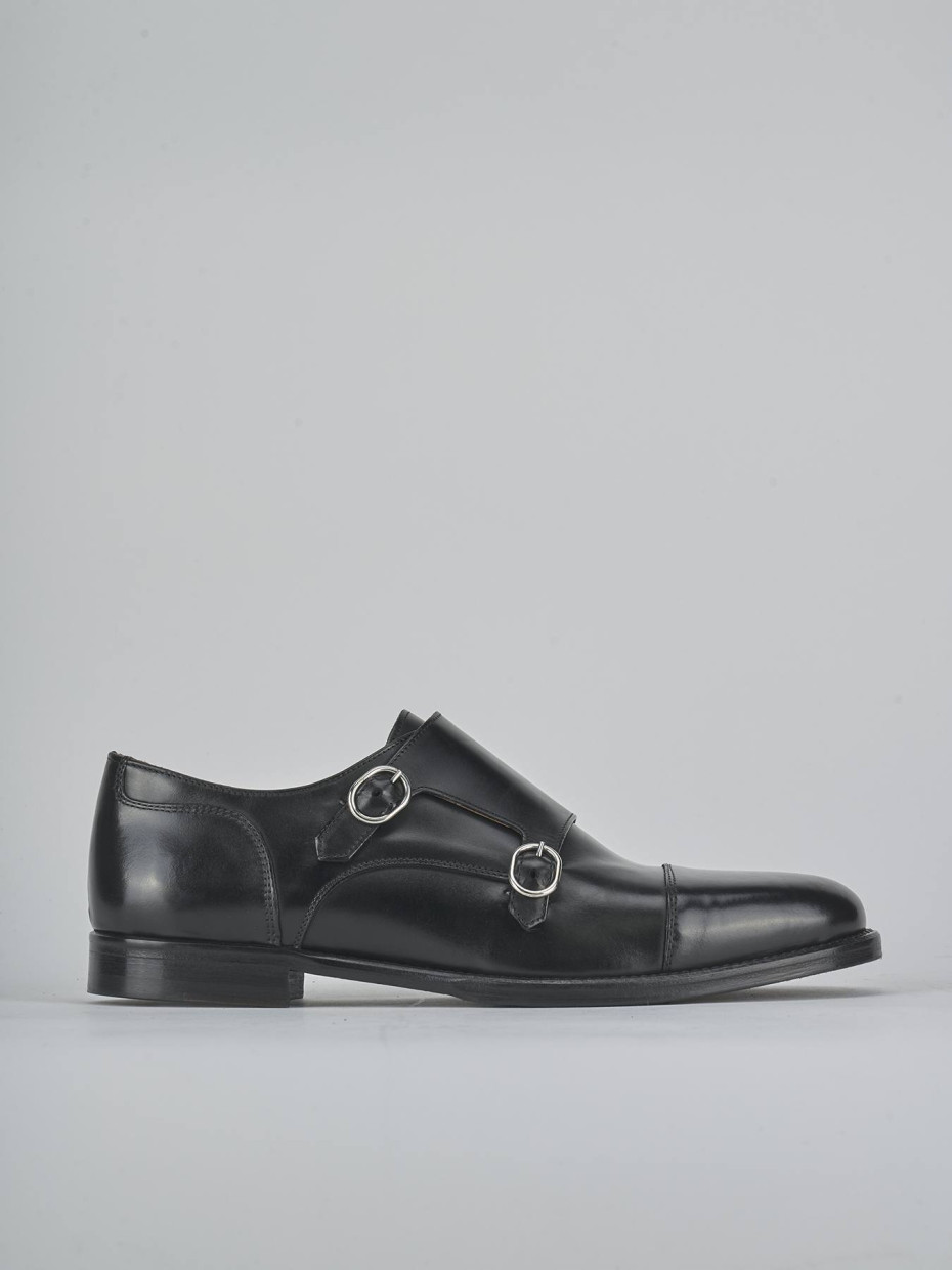 Zapatos de cordones negro cuero