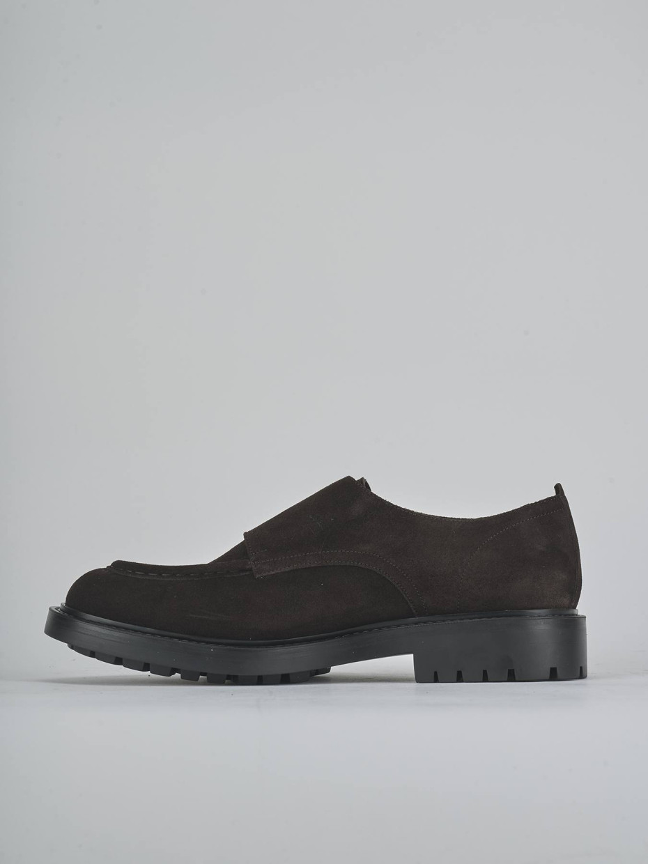 Zapatos de cordones marrón oscuro ante
