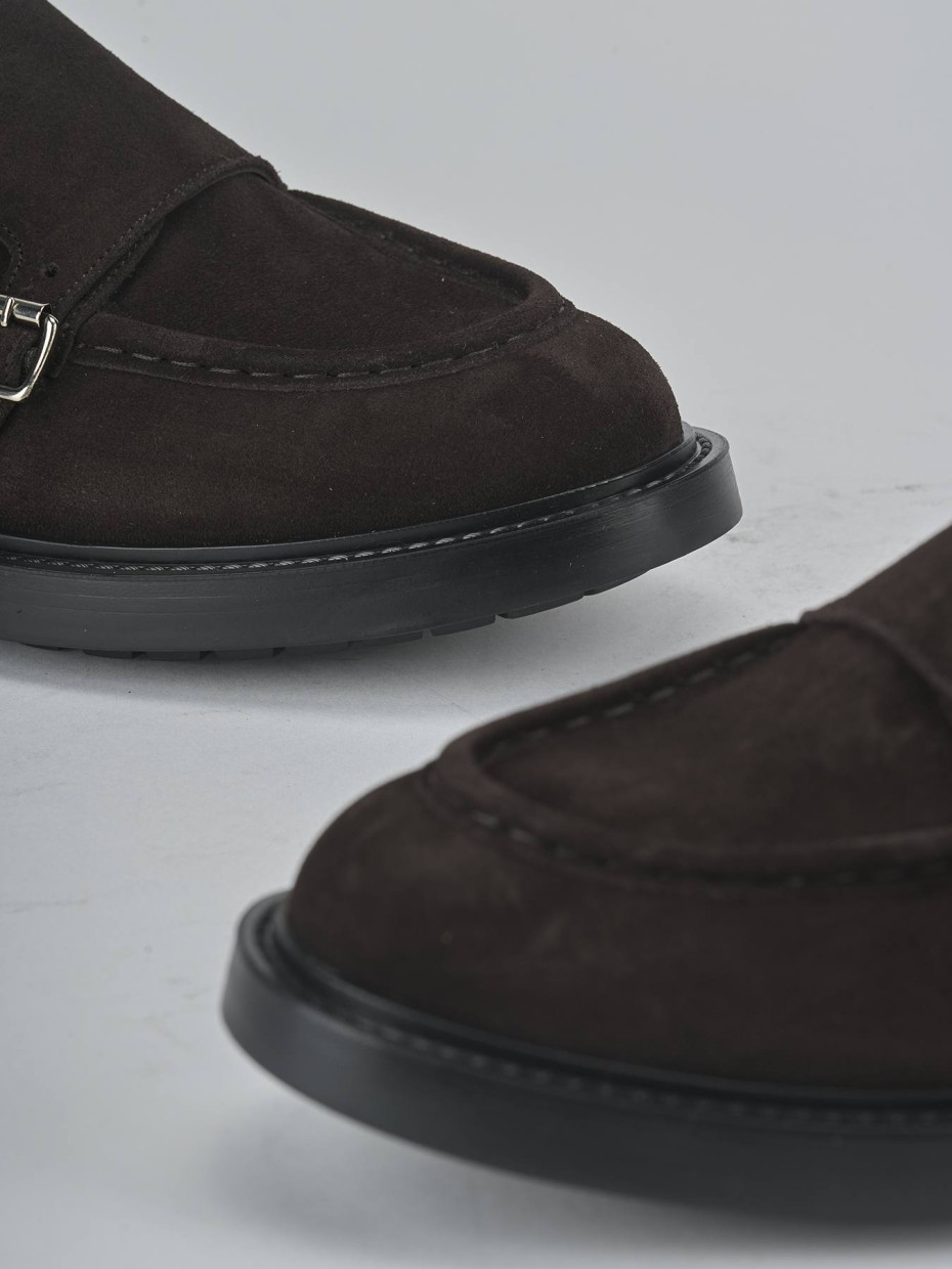 Zapatos de cordones marrón oscuro ante
