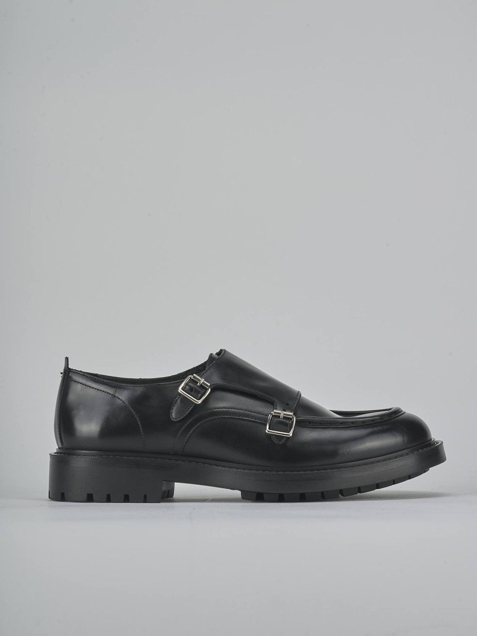 Zapatos de cordones negro cuero
