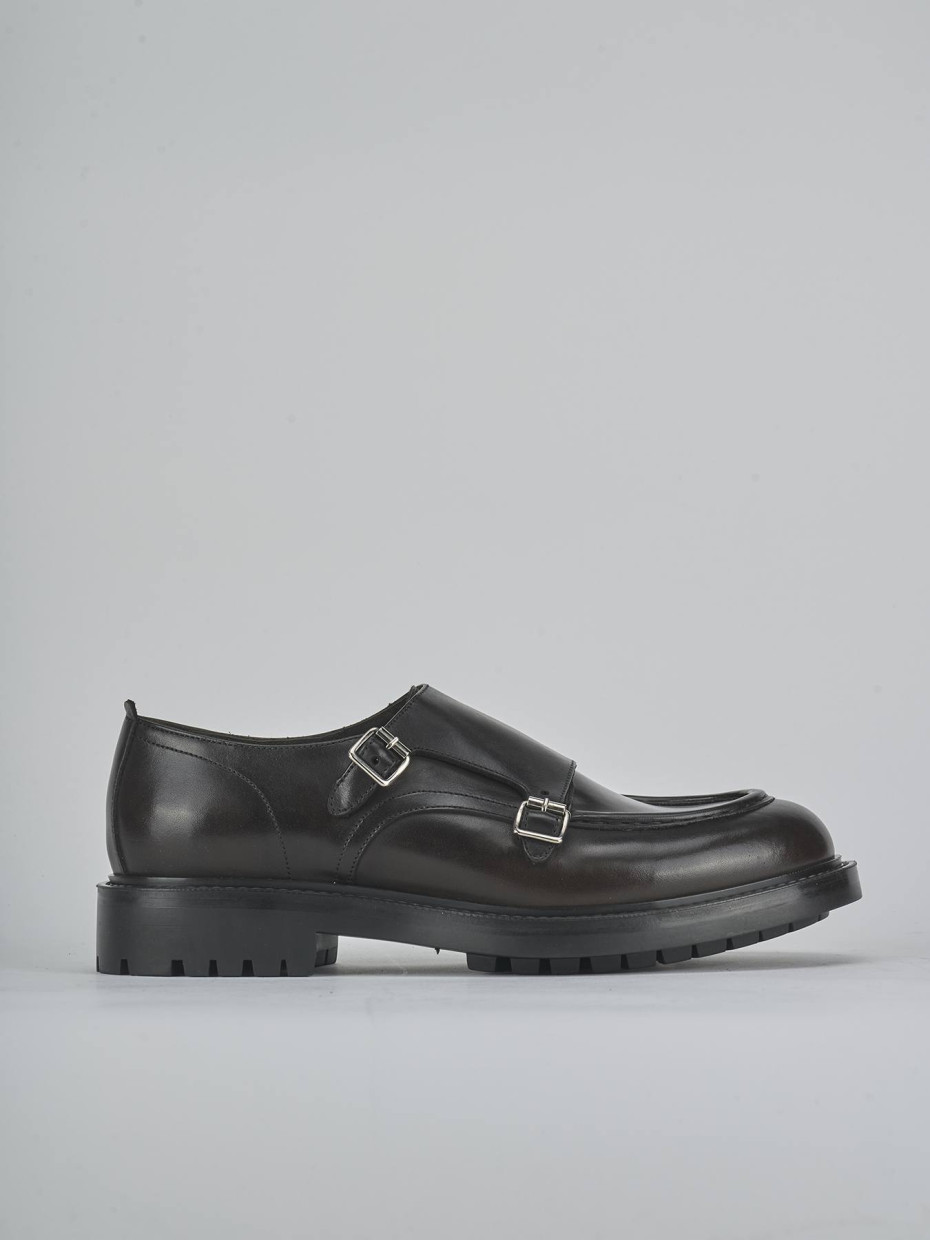 Zapatos de cordones marrón oscuro cuero