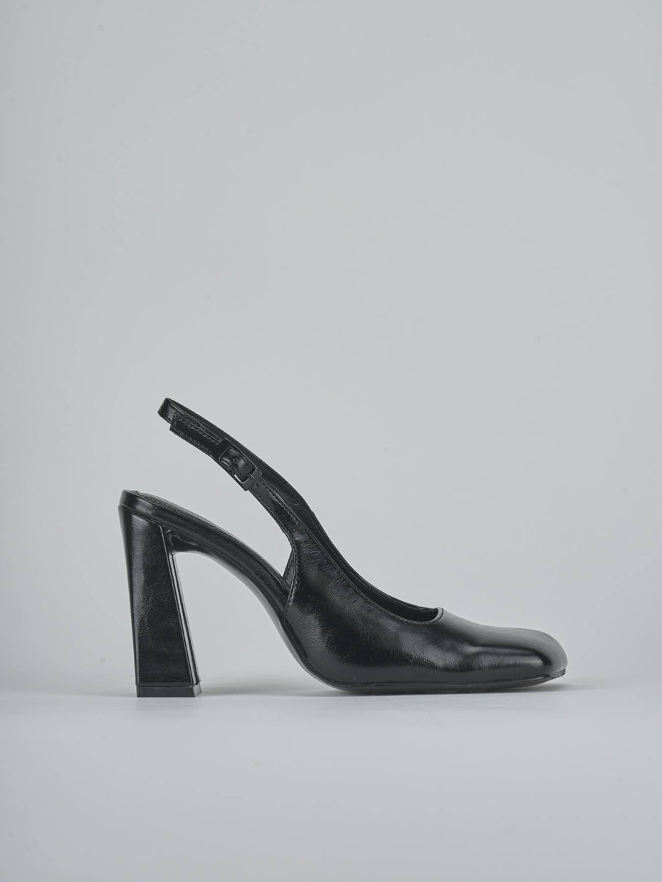 Décolleté tacco 9cm pelle sostenibile nero