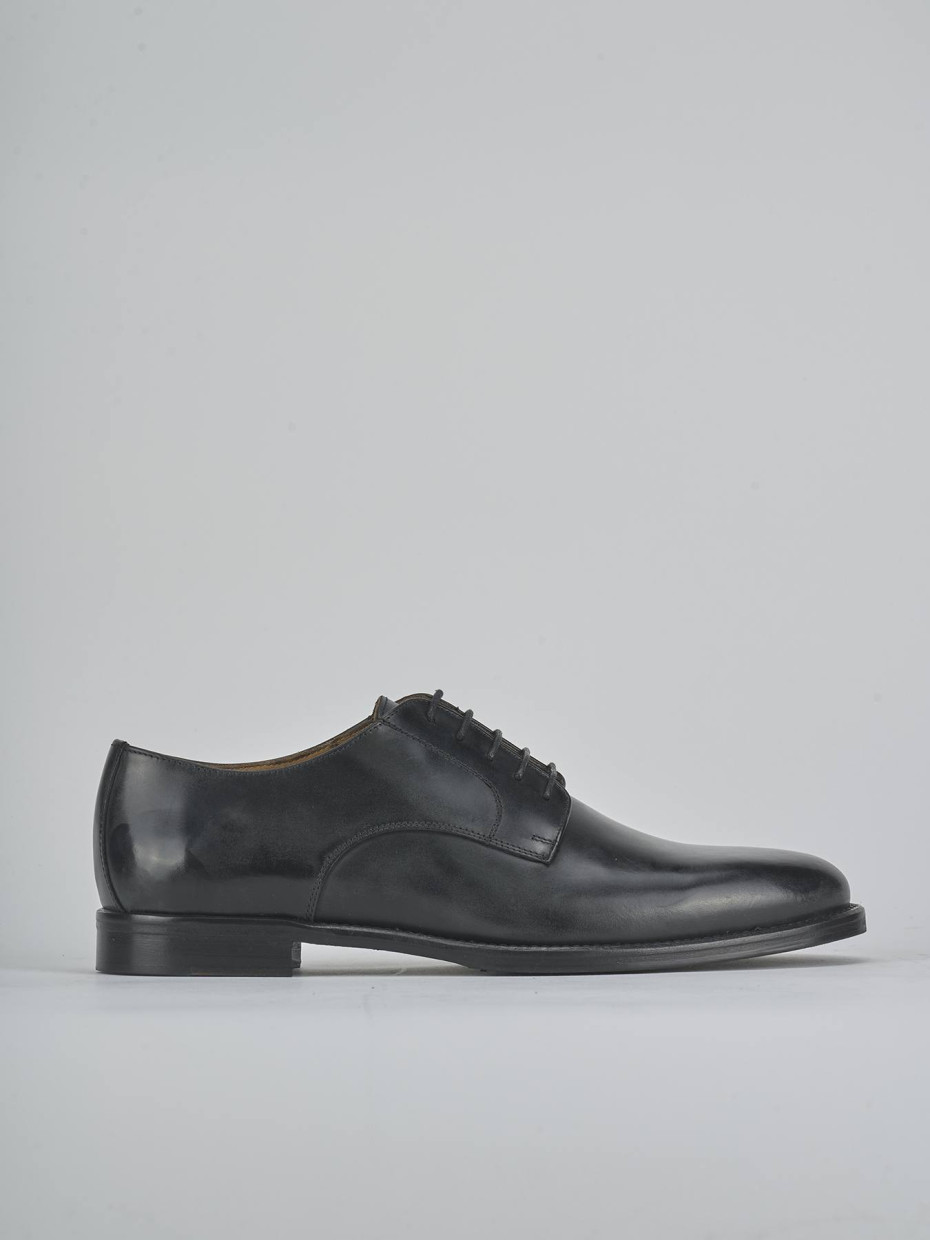 Zapatos de cordones negro cuero