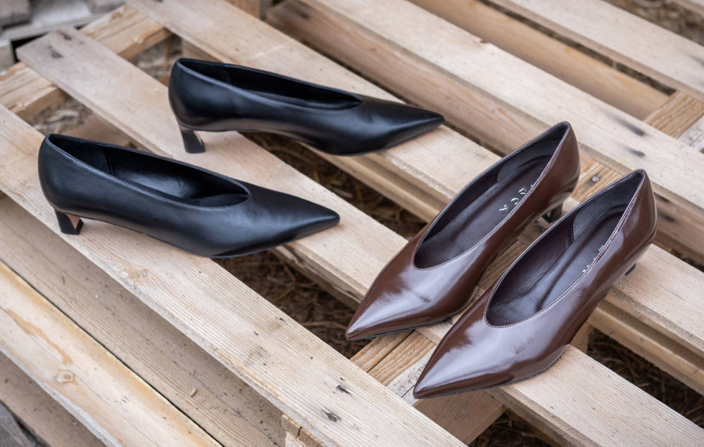 Pumps heel 5 cm black leather