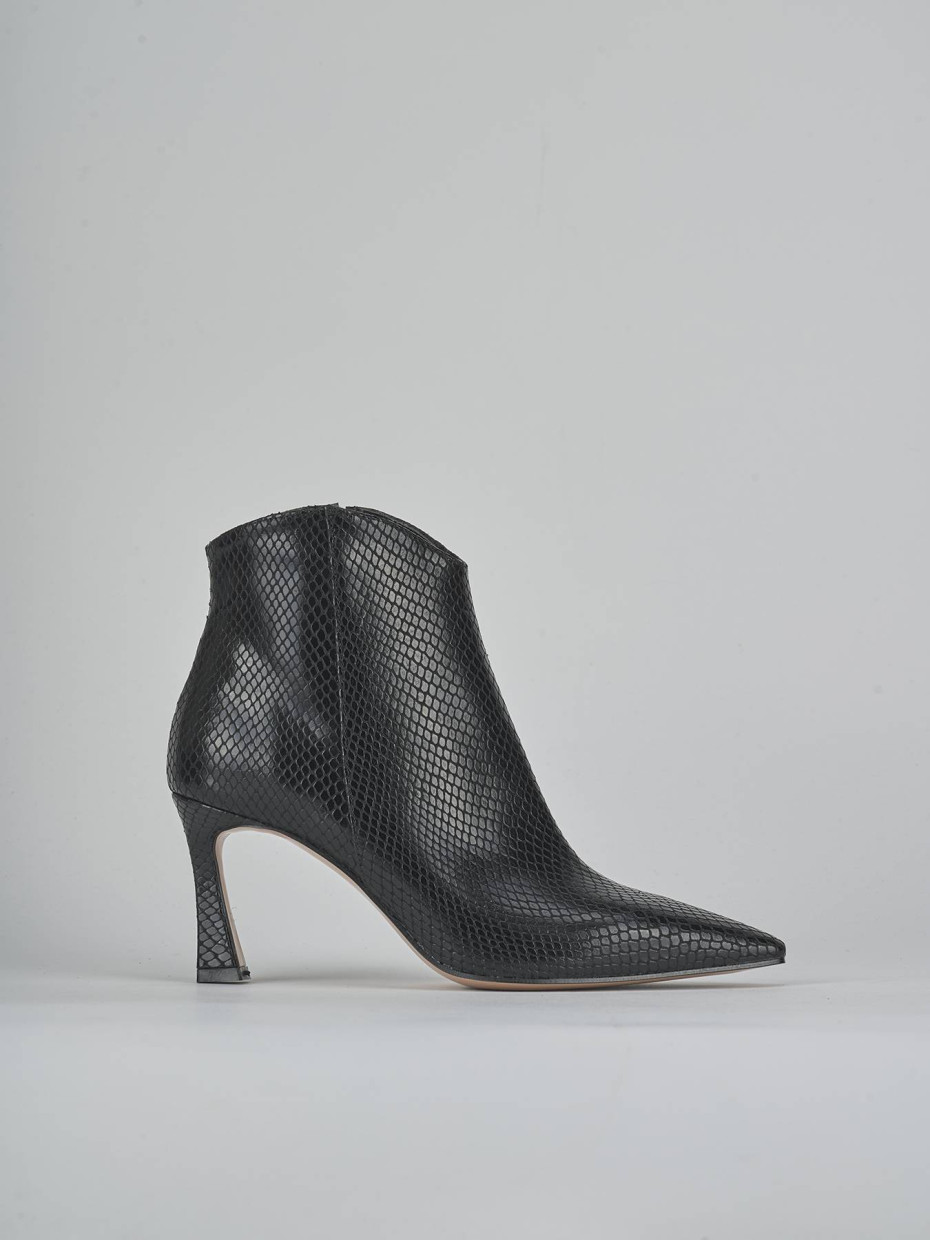 Stivaletti tacco 8cm pitone nero