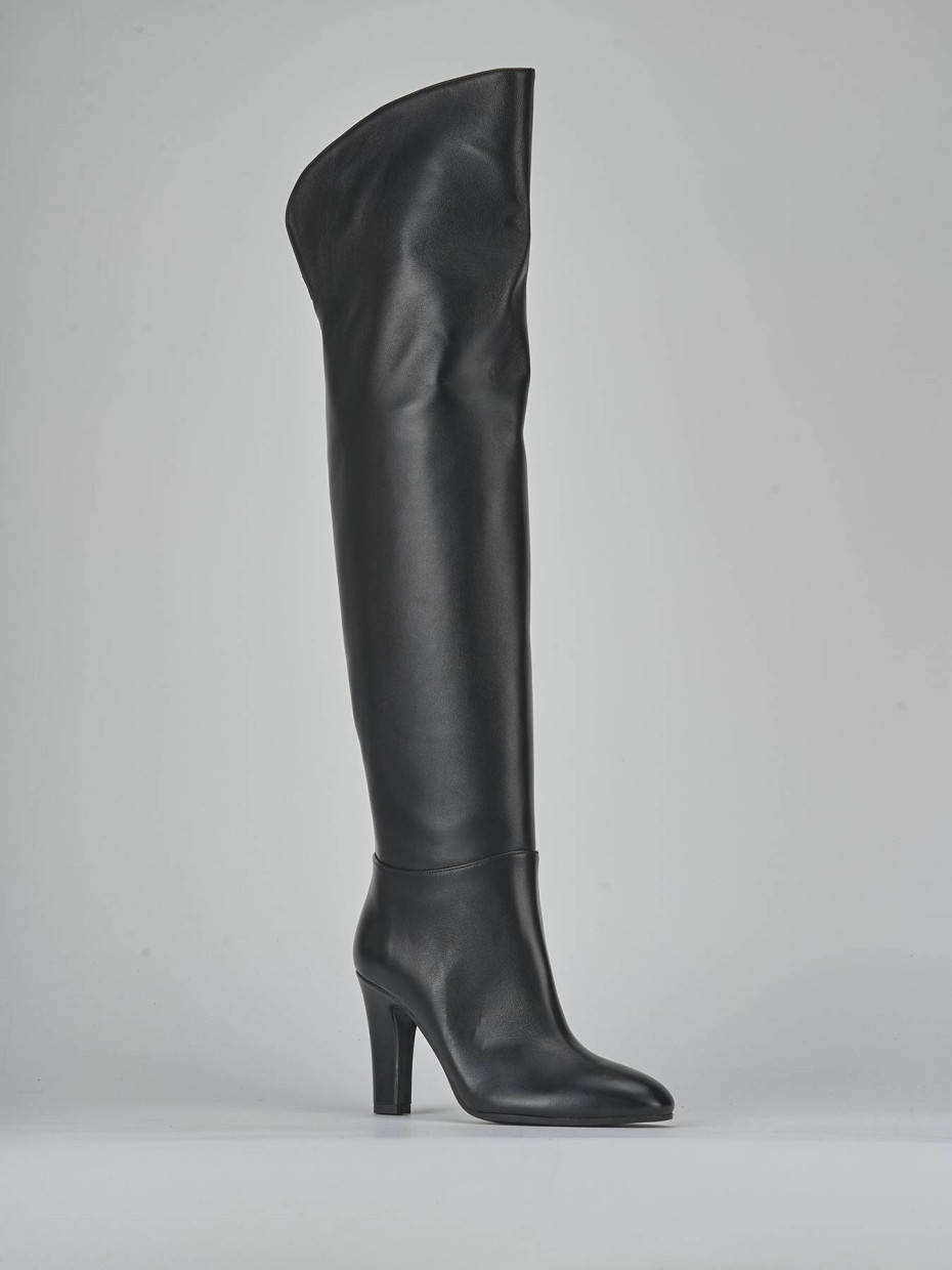 Stivali tacco 9cm pelle nero