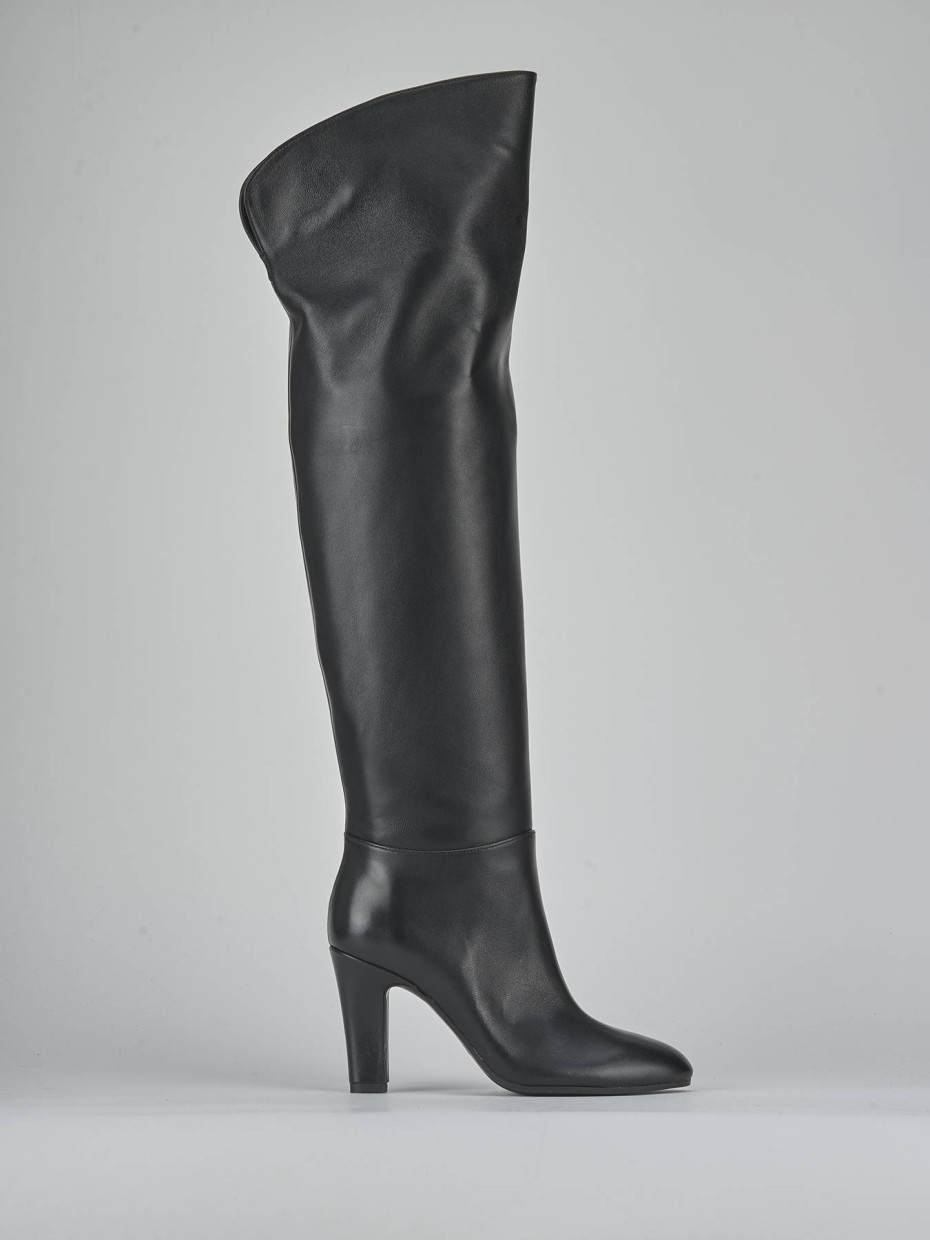 Stivali tacco 9cm pelle nero