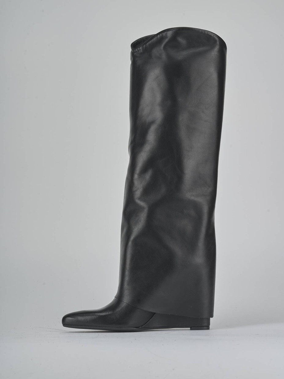 Stivali tacco 10cm pelle nero