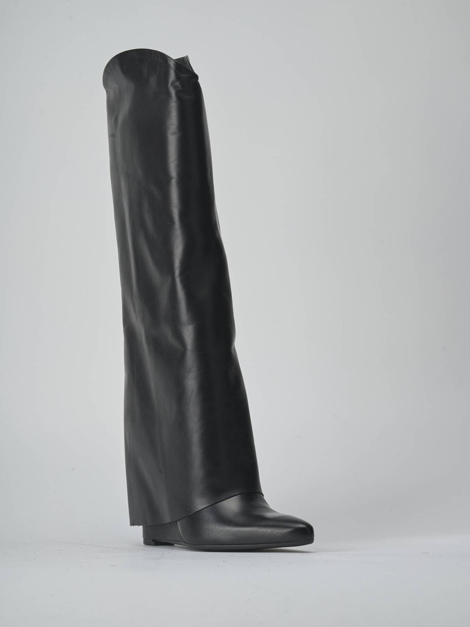 Stivali tacco 10cm pelle nero