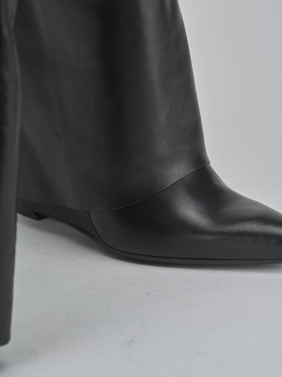 Stivali tacco 10cm pelle nero