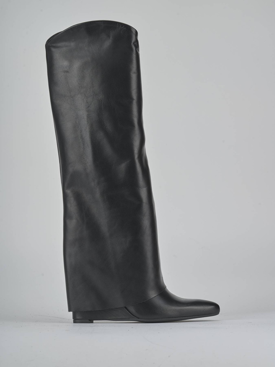 Stivali tacco 10cm pelle nero