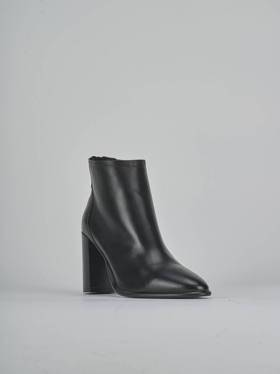 Botines de tacón alto tacón 9 cm negro cuero