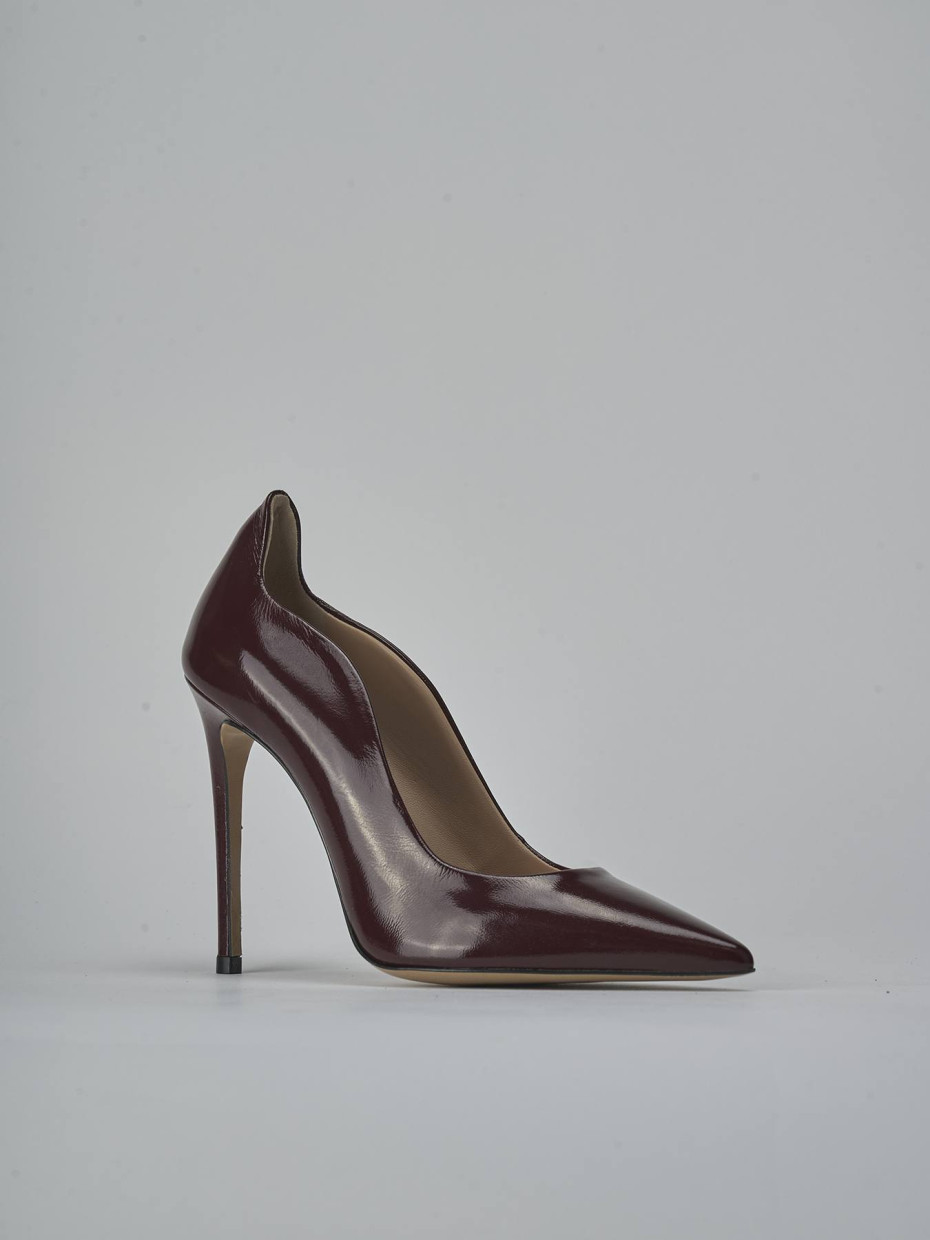 Zapatos de salón tacón 10 cm burdeos charol