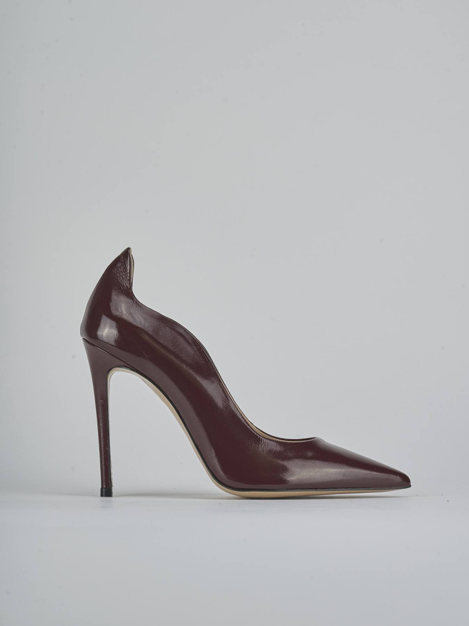 Zapatos de salón tacón 10 cm burdeos charol