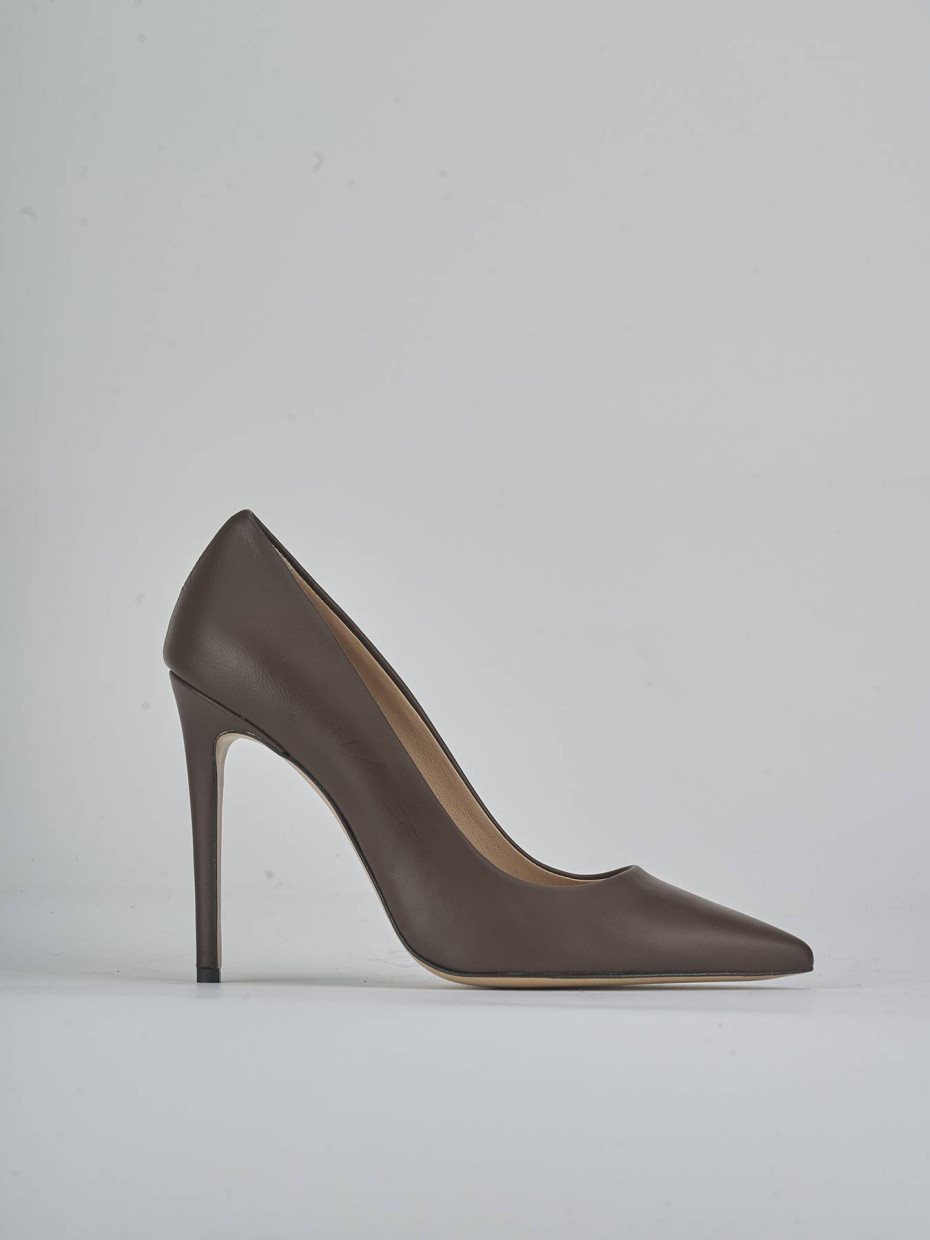 Pumps heel 10 cm dark brown leather