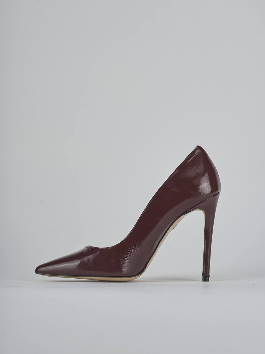 Zapatos de salón tacón 10 cm burdeos charol