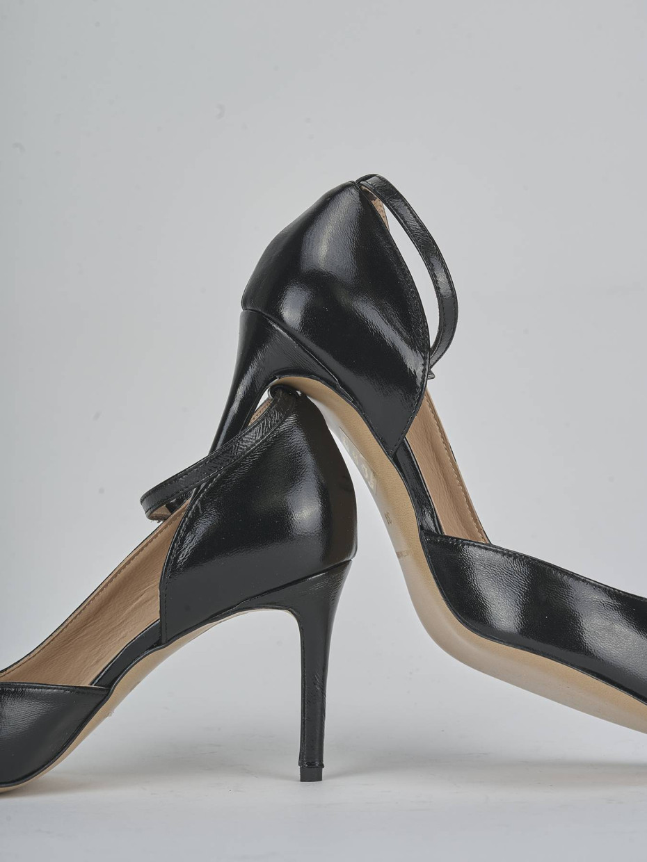 Zapatos de salón tacón 7 cm negro charol