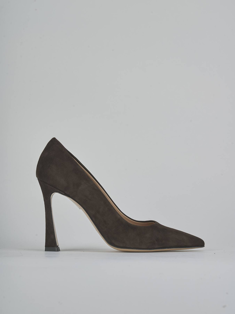 Décolleté tacco 9cm camoscio testa