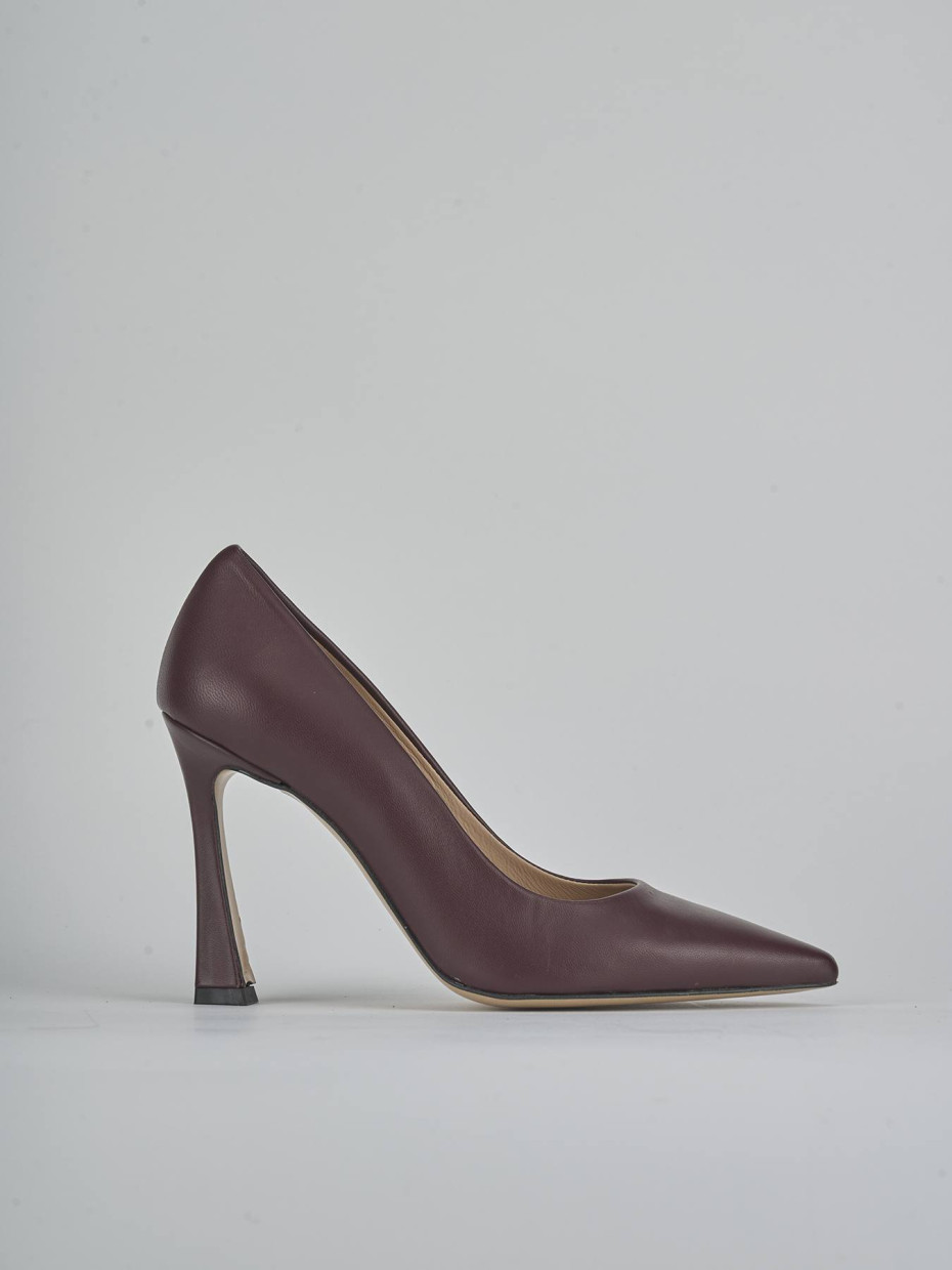 Pumps heel 9 cm bordeaux leather