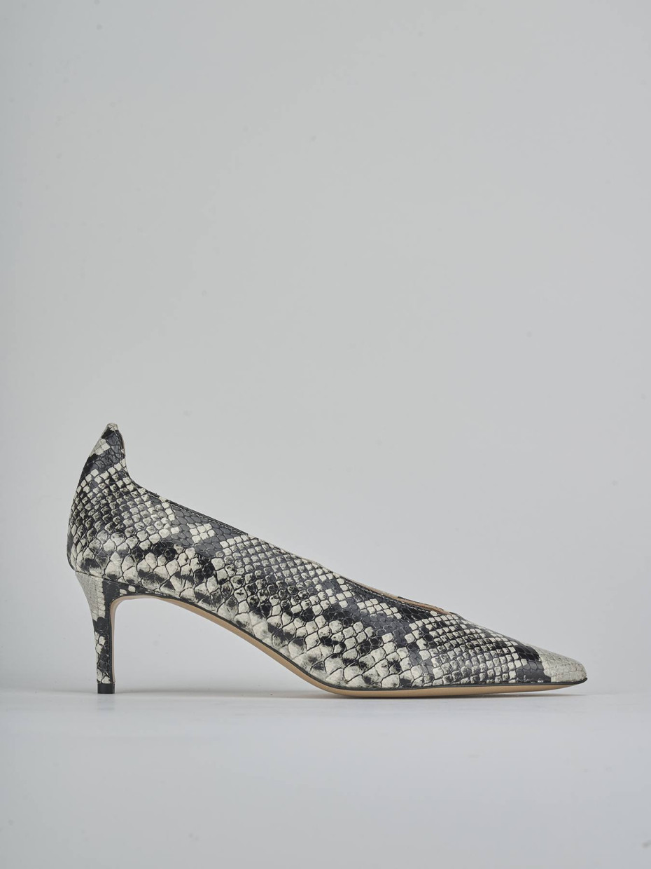 Zapatos de salón tacón 5 cm beis pitón
