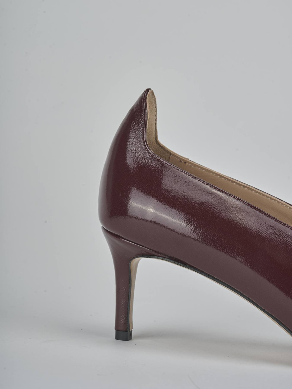 Décolleté tacco 5cm vernice bordo'