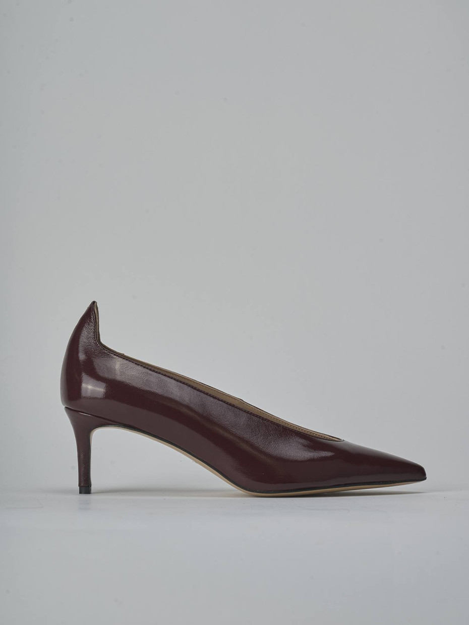 Décolleté tacco 5cm vernice bordo'