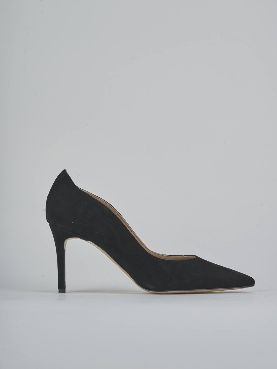 Zapatos de salón tacón 7 cm negro ante