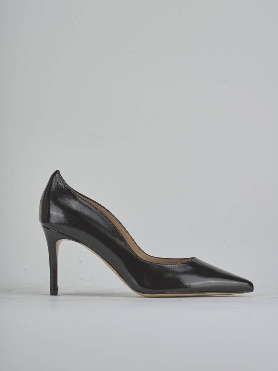 Zapatos de salón tacón 7 cm marrón oscuro charol