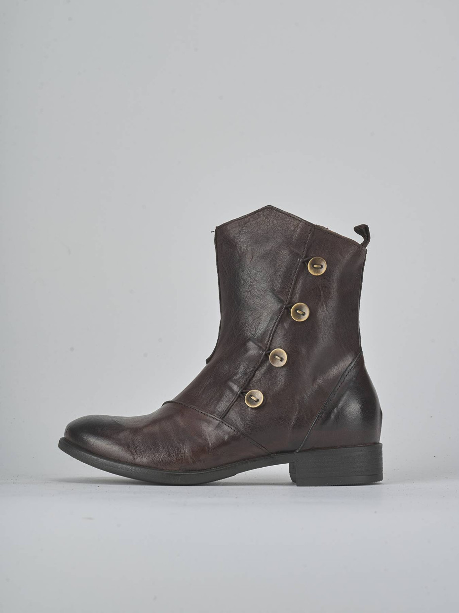 Stivaletti tacco 2cm pelle testa