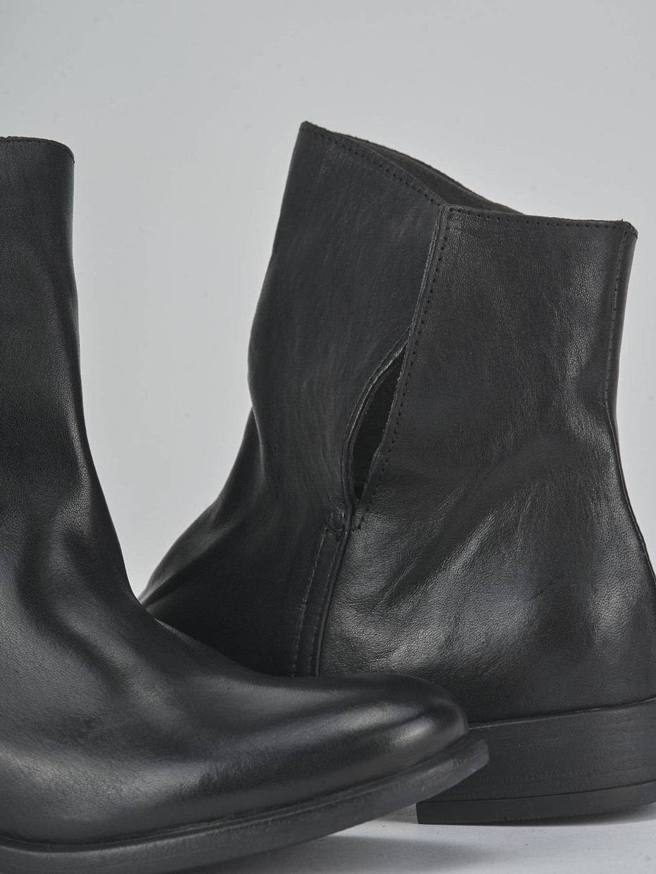 Stivaletti tacco 2cm pelle nero